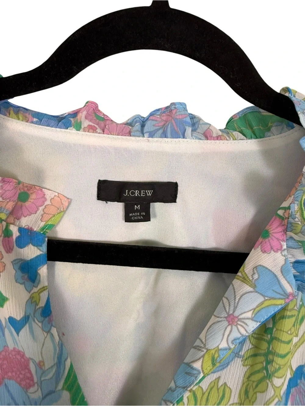 J. Crew Smocked Ruffle Midi Dress Fairy Floral Sz M